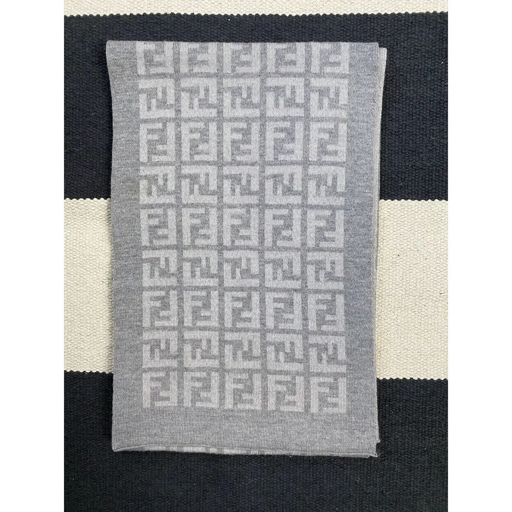 Fendi | Accessories | Fendi Ff Monogram 0 Wool Scarf Wrap Gray